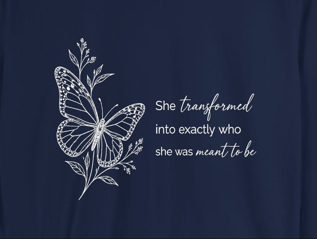She Transformed — Butterfly Botanical Sweatshirt