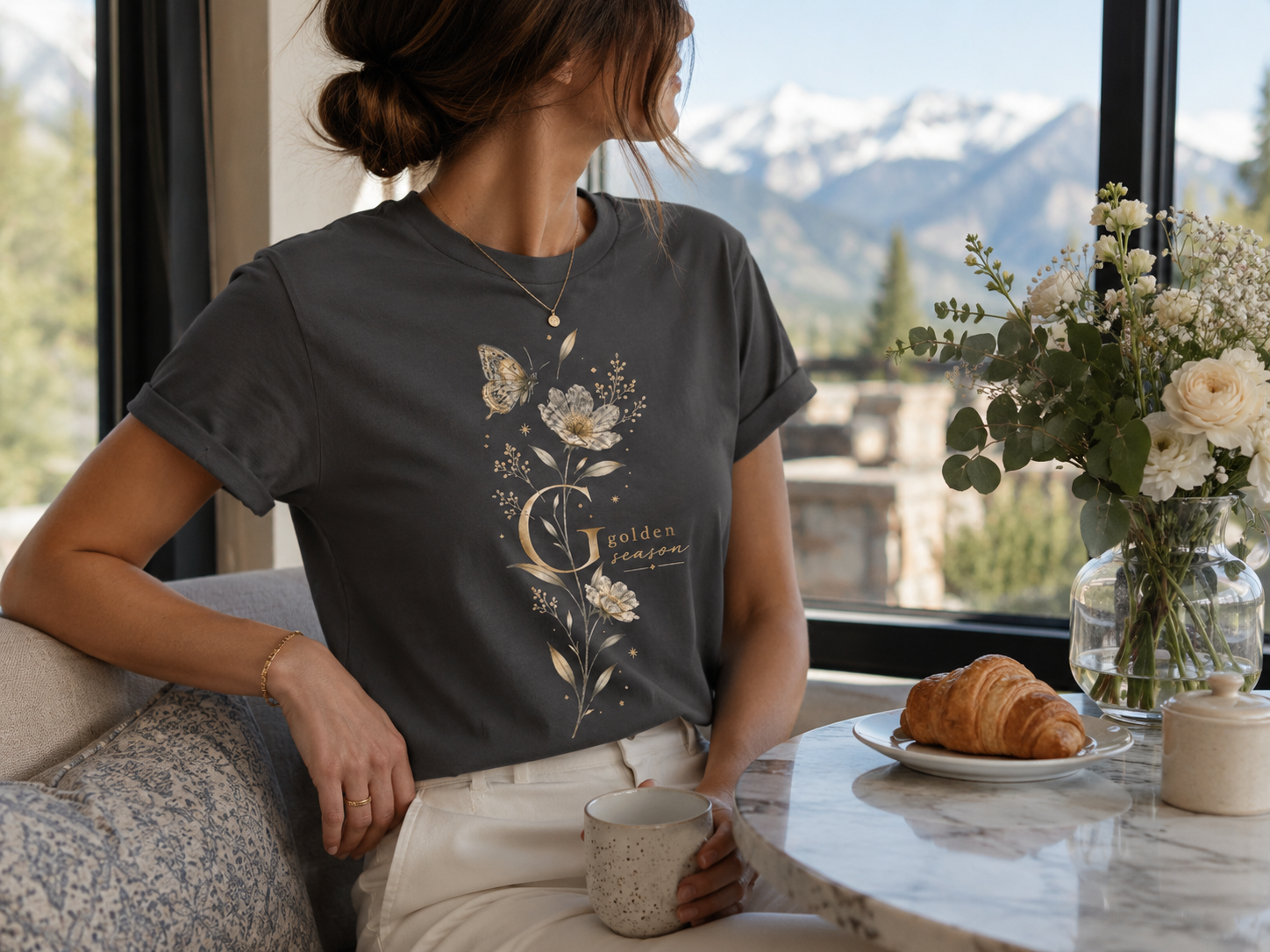 Gilded Bloom Premium Botanical Tee