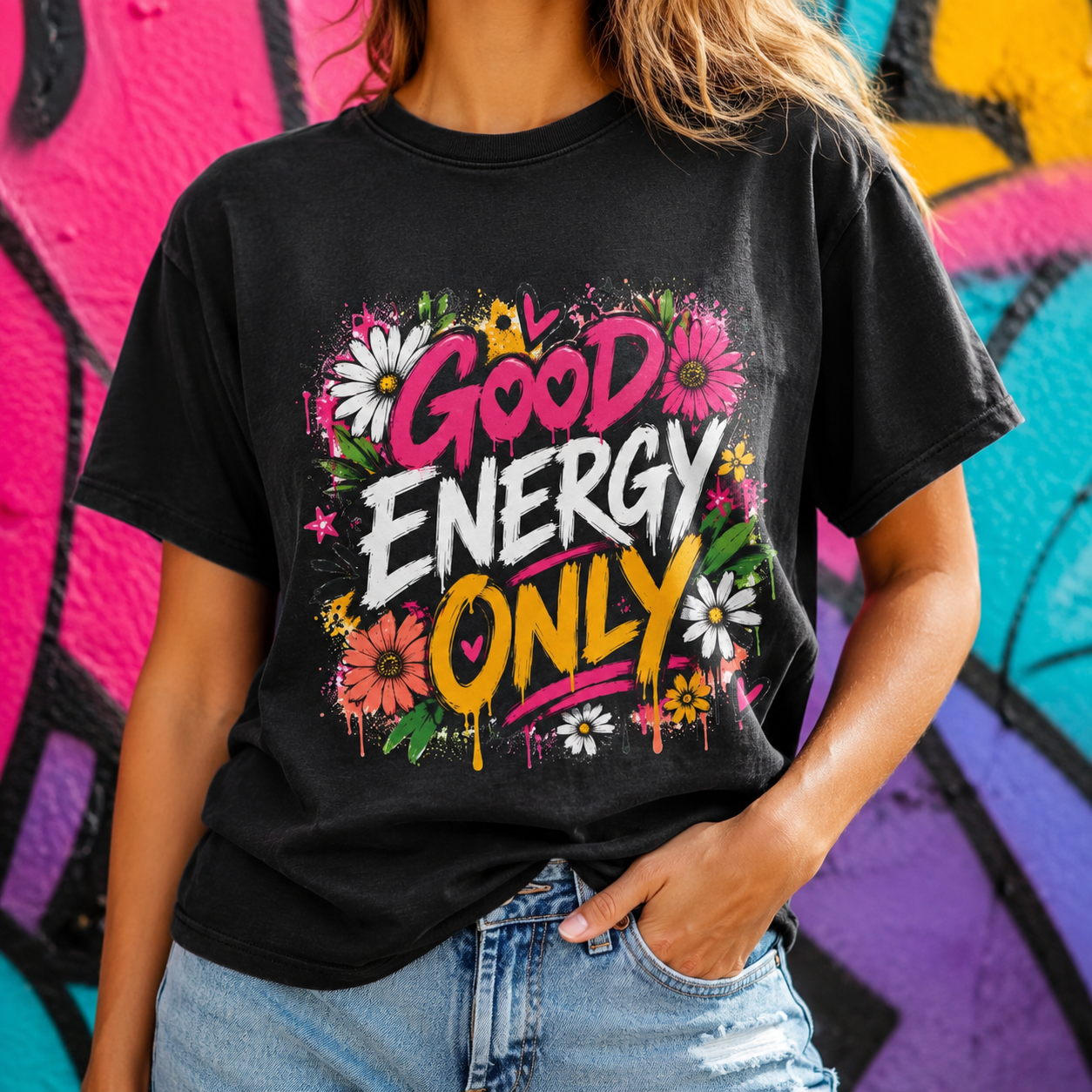 Good Energy Only — Graffiti Tee