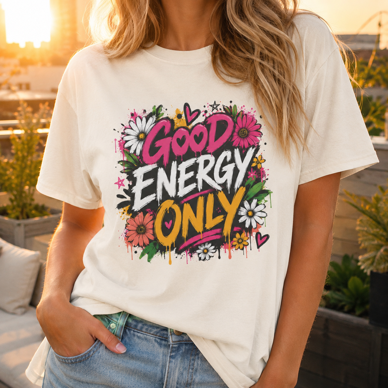 Good Energy Only — Graffiti Tee