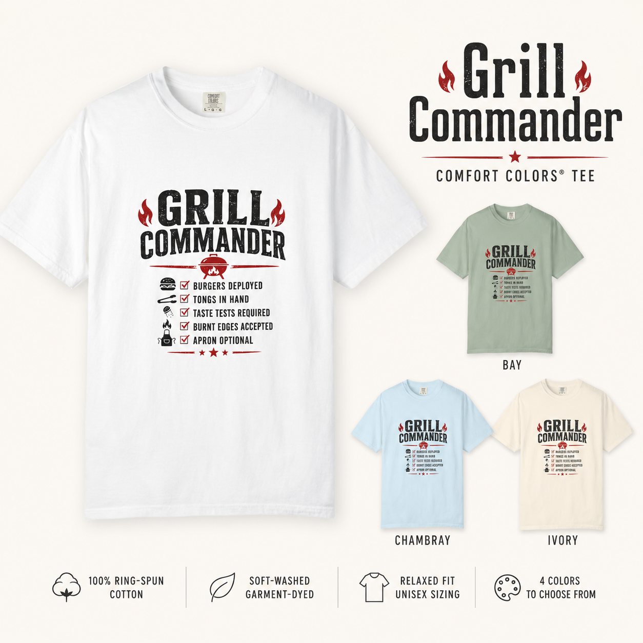 Grill Commander - The Ultimate BBQ Dad Shirt