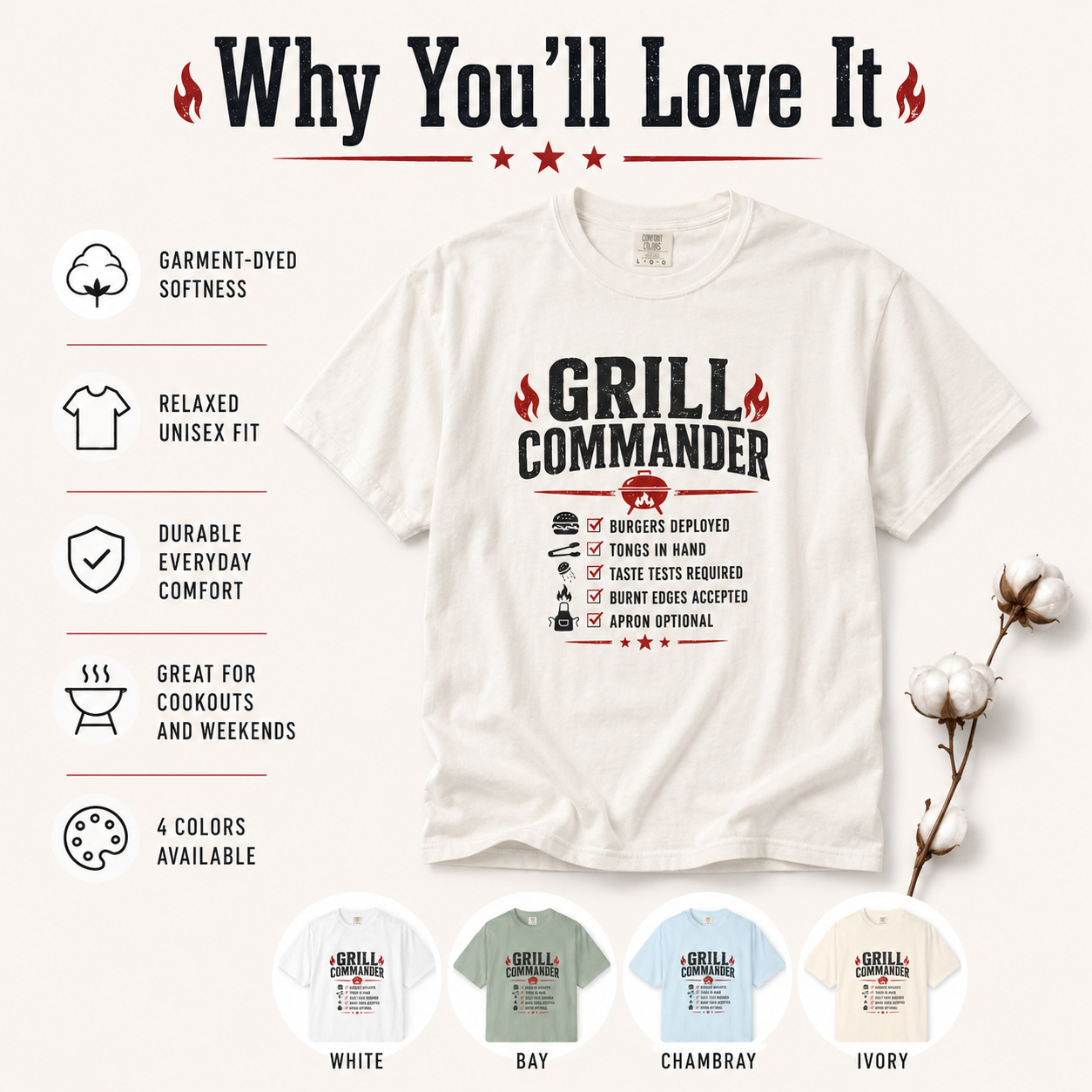 Grill Commander - The Ultimate BBQ Dad Shirt