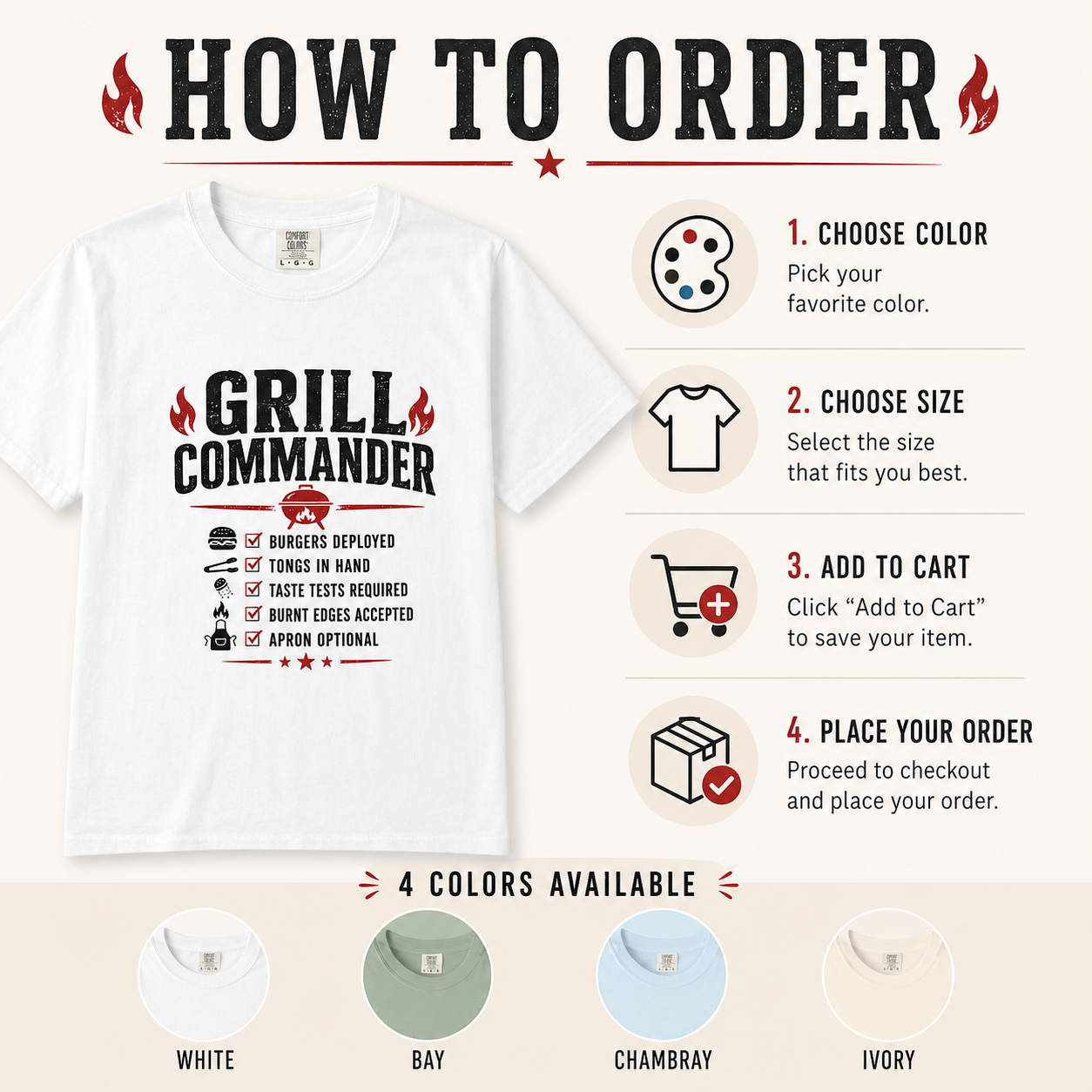 Grill Commander - The Ultimate BBQ Dad Shirt