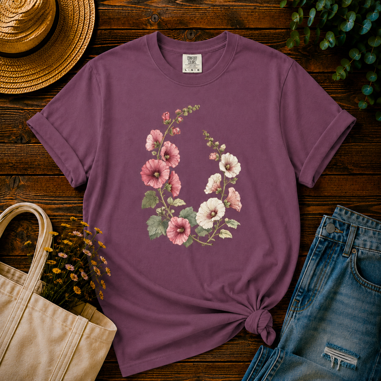 Hollyhocks Tee