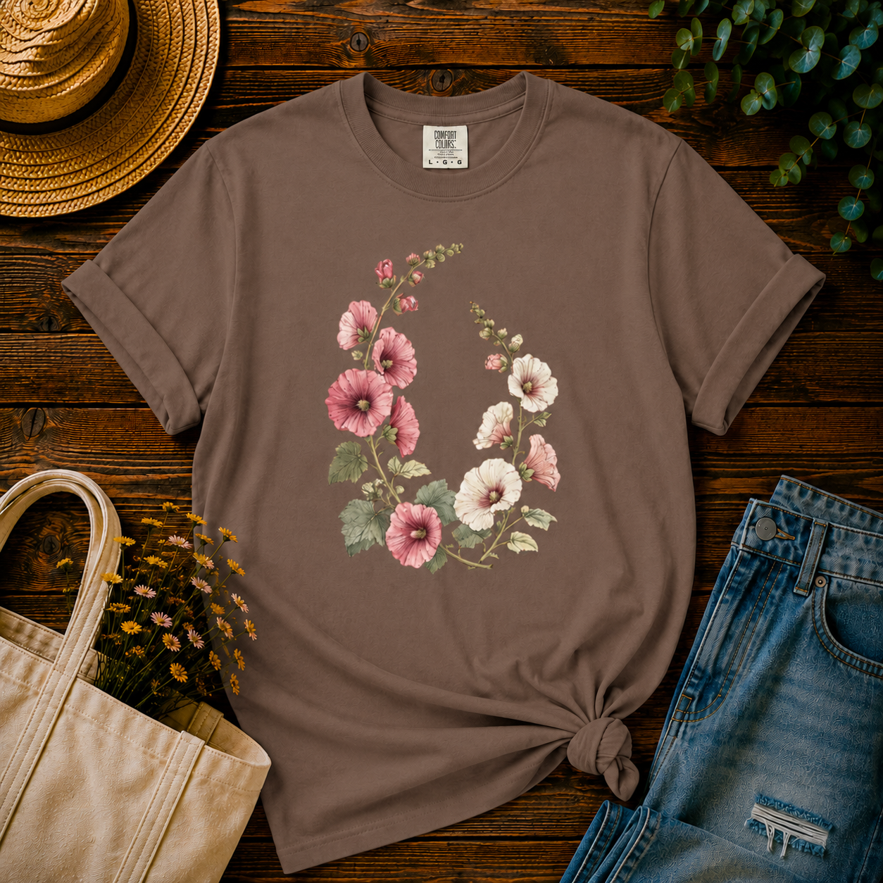 Hollyhocks Tee