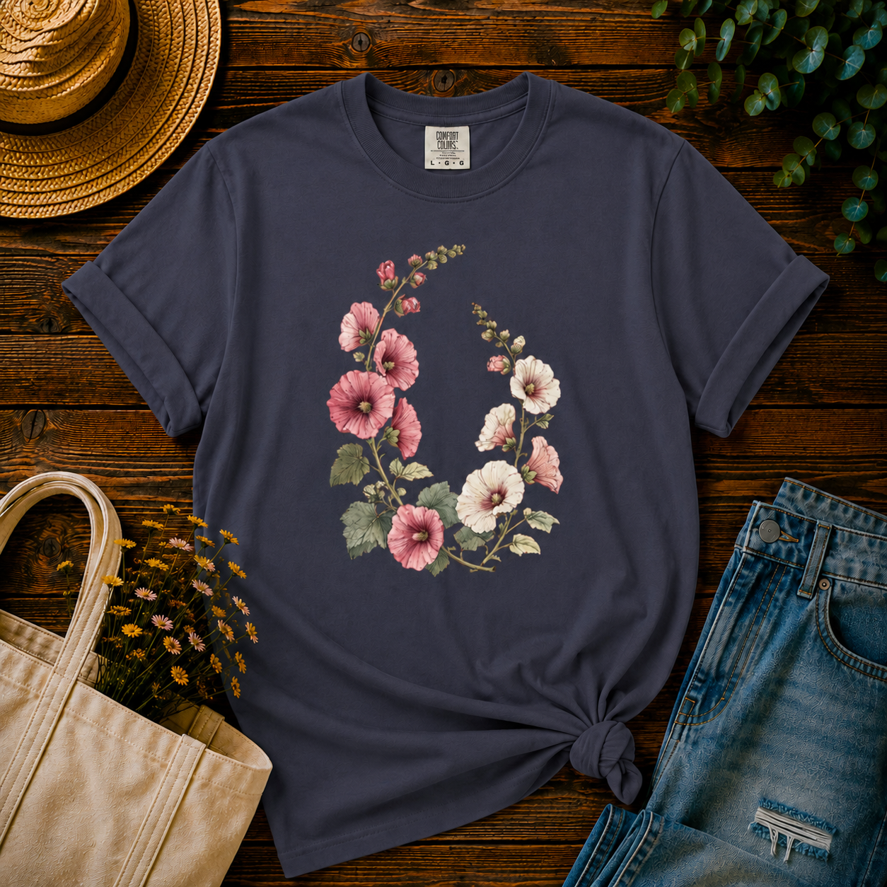 Hollyhocks Tee