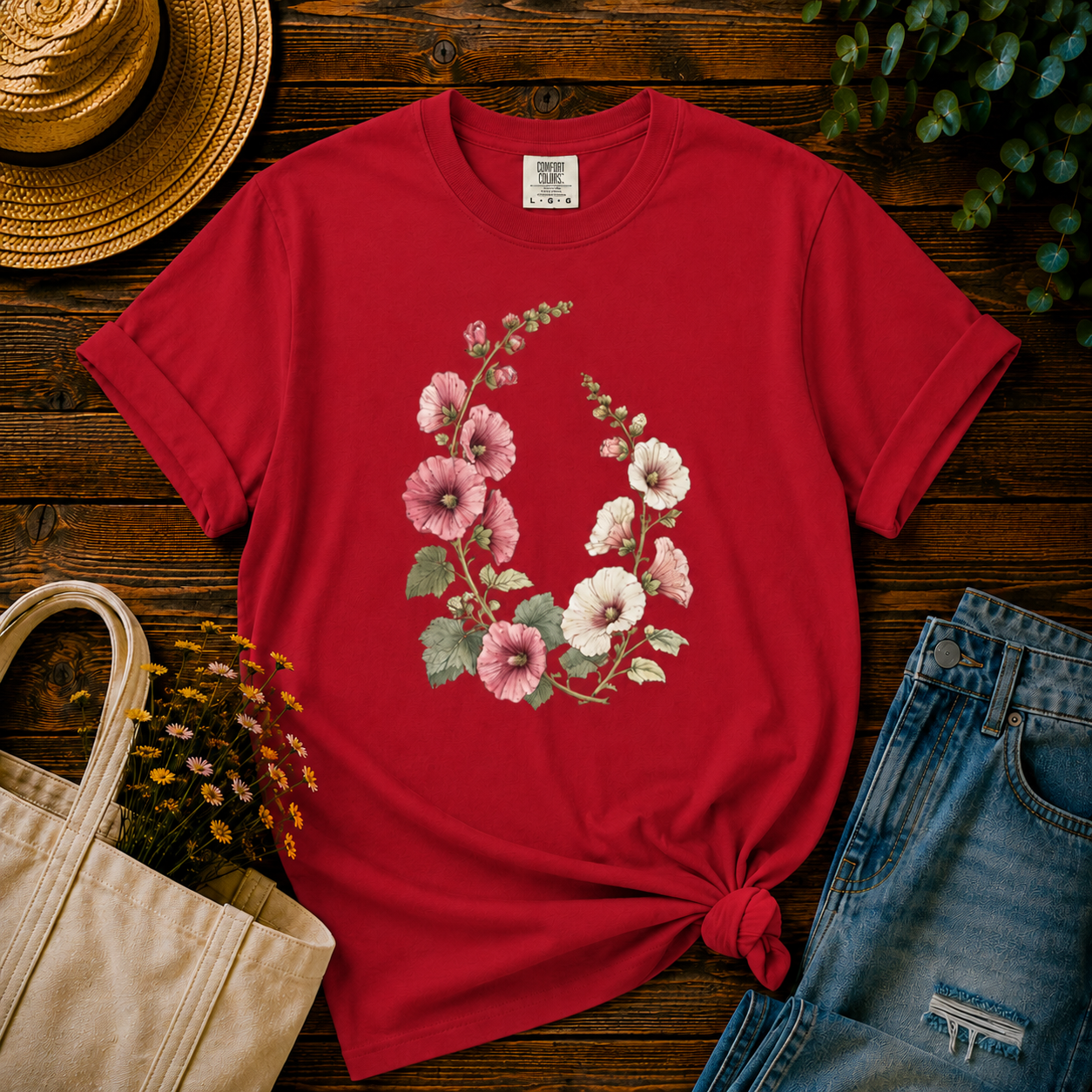 Hollyhocks Tee