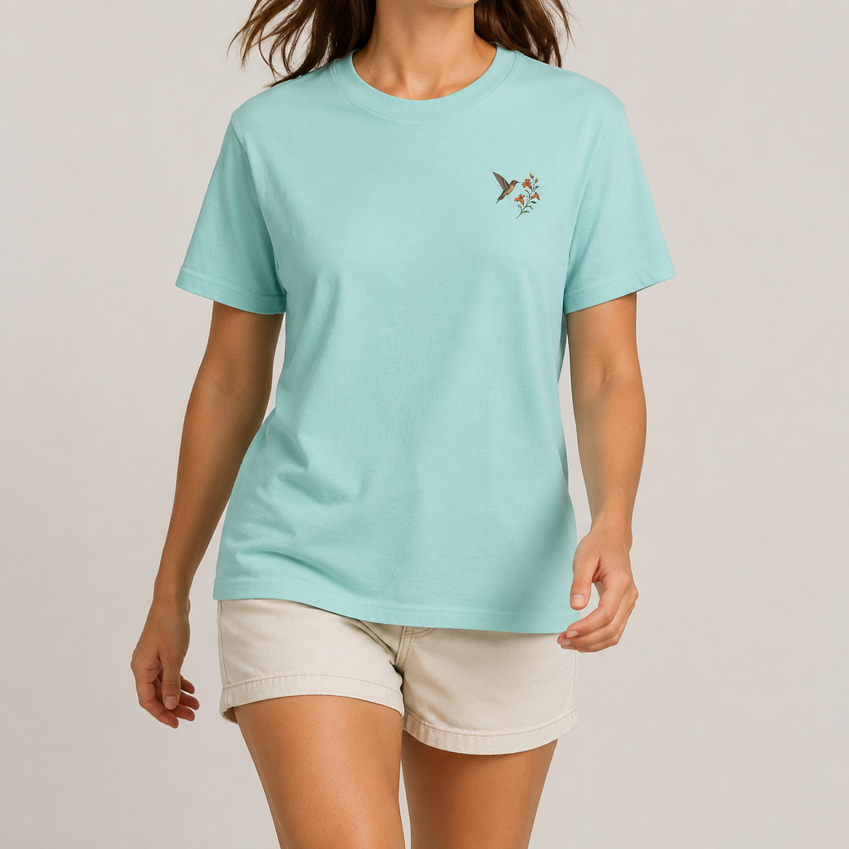 Hummingbird & Trumpet Vine Front and Back T-Shirt