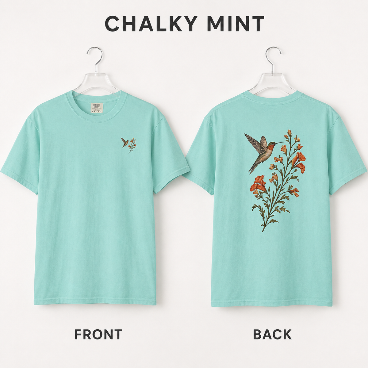 Hummingbird & Trumpet Vine Front and Back T-Shirt