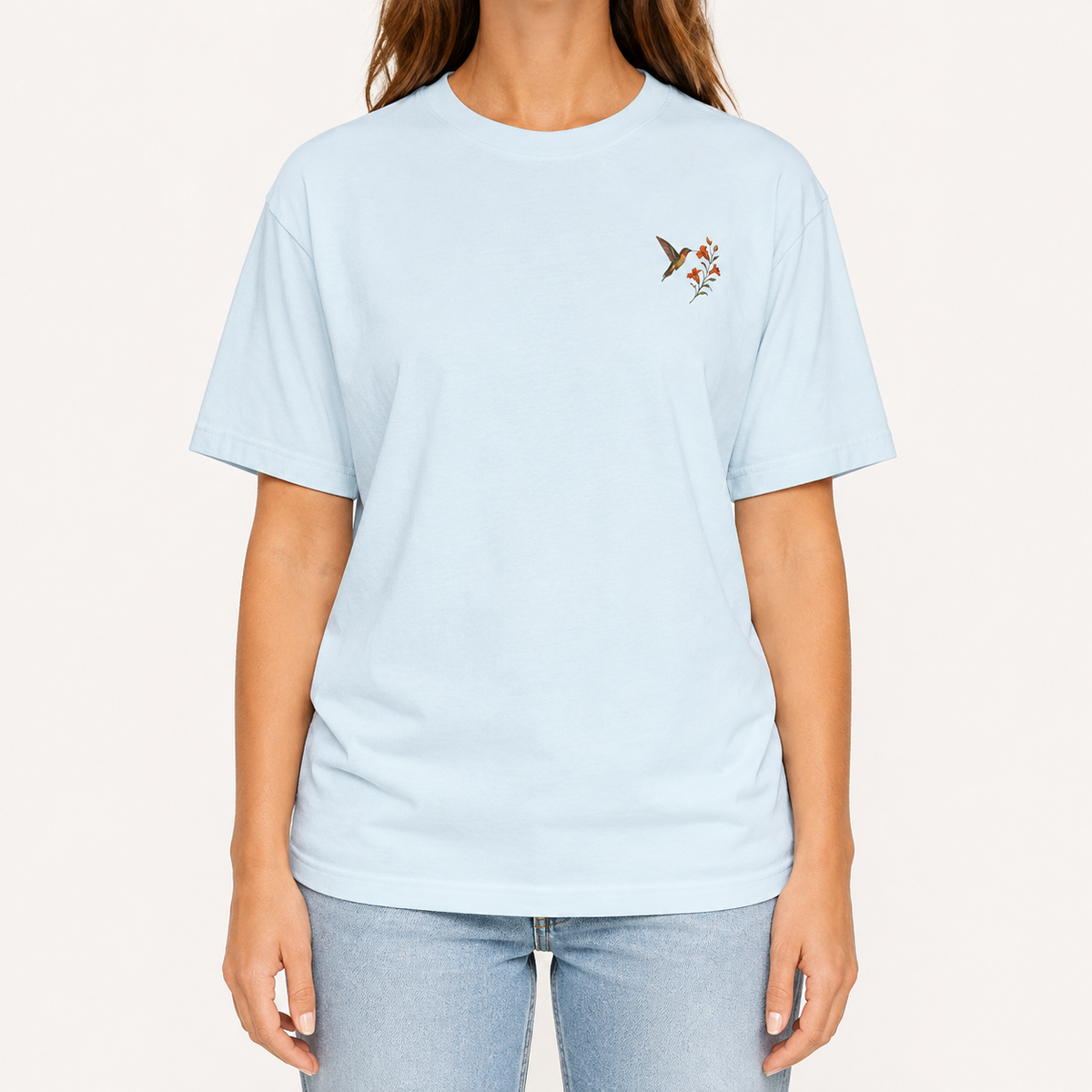 Hummingbird & Trumpet Vine Front and Back T-Shirt