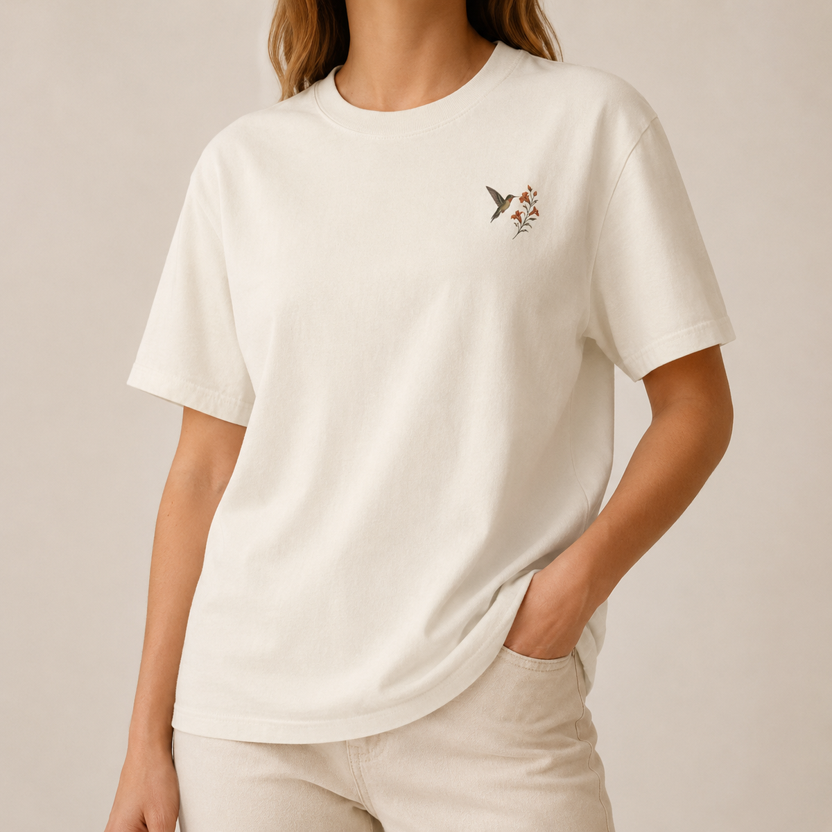 Hummingbird & Trumpet Vine Front and Back T-Shirt