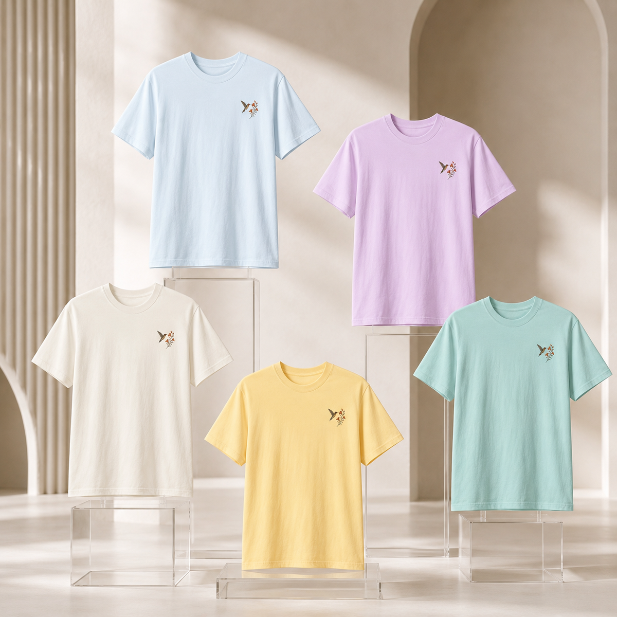 Hummingbird & Trumpet Vine Front and Back T-Shirt