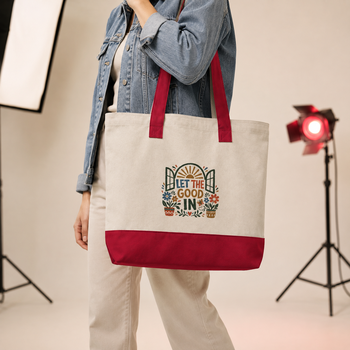 Joy Finds a Way Canvas Tote Bag — Zippered