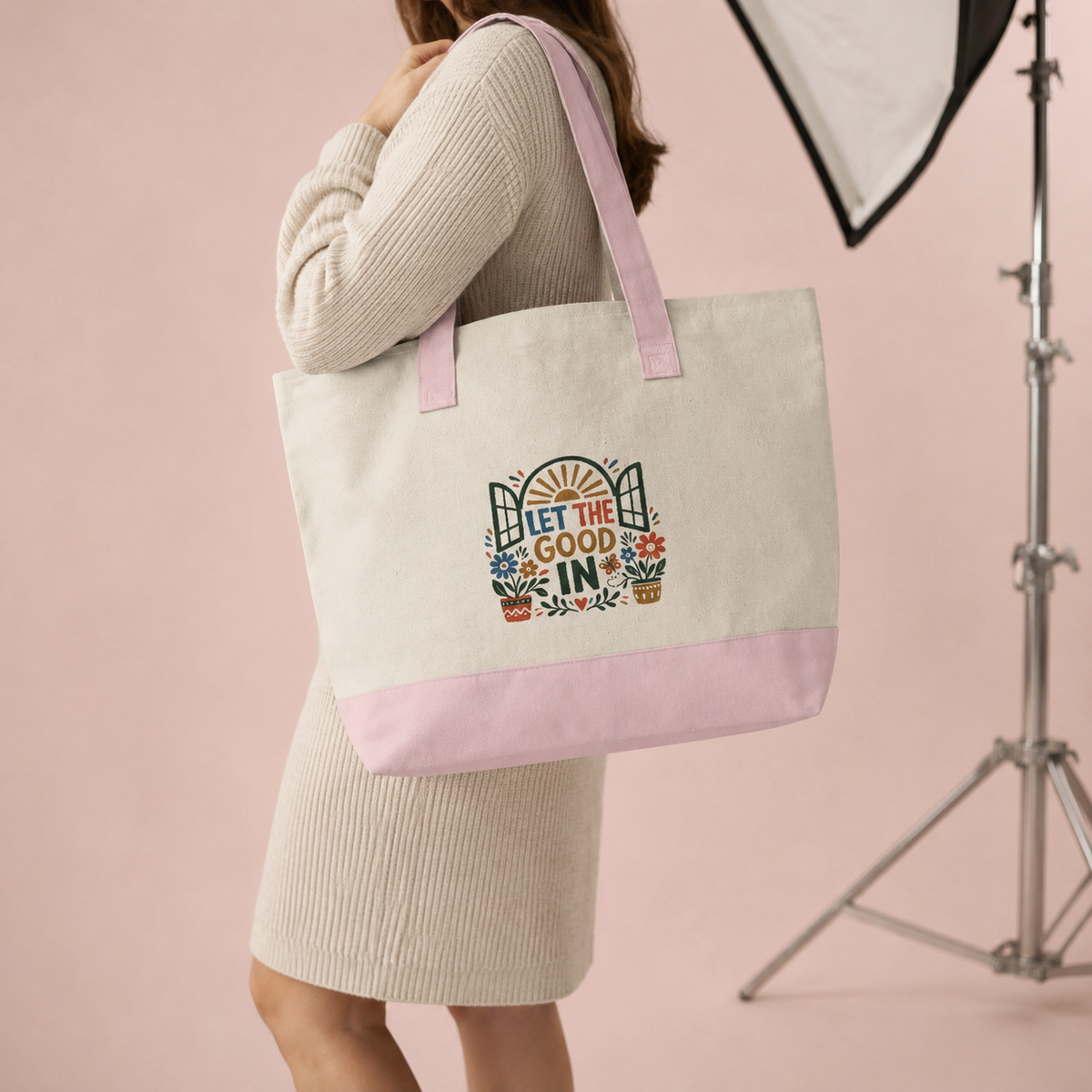 Joy Finds a Way Canvas Tote Bag — Zippered