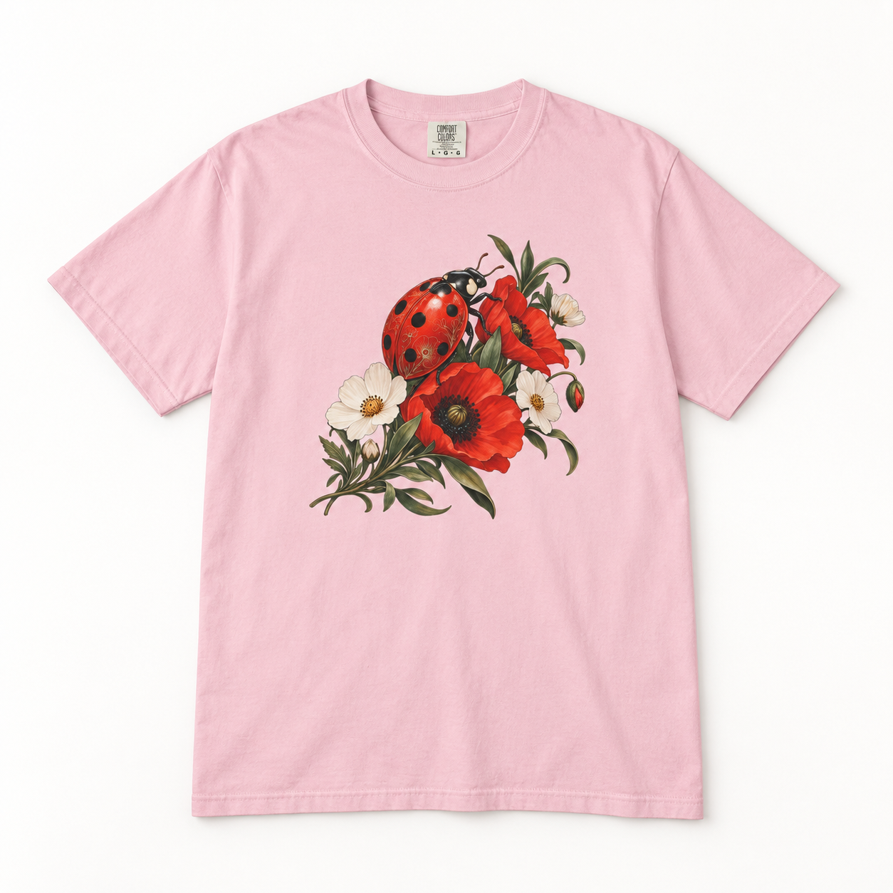 Ladybug & Poppy T-Shirt — Garment-Dyed Cotton