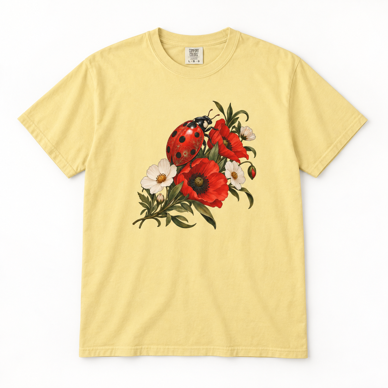 Ladybug & Poppy T-Shirt — Garment-Dyed Cotton