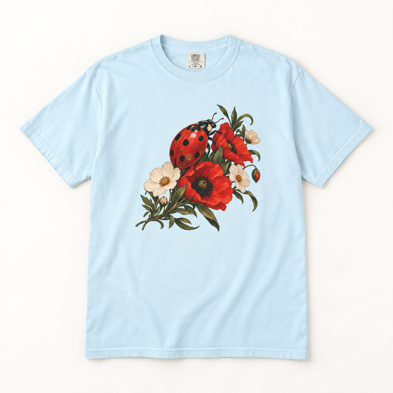 Ladybug & Poppy T-Shirt — Garment-Dyed Cotton