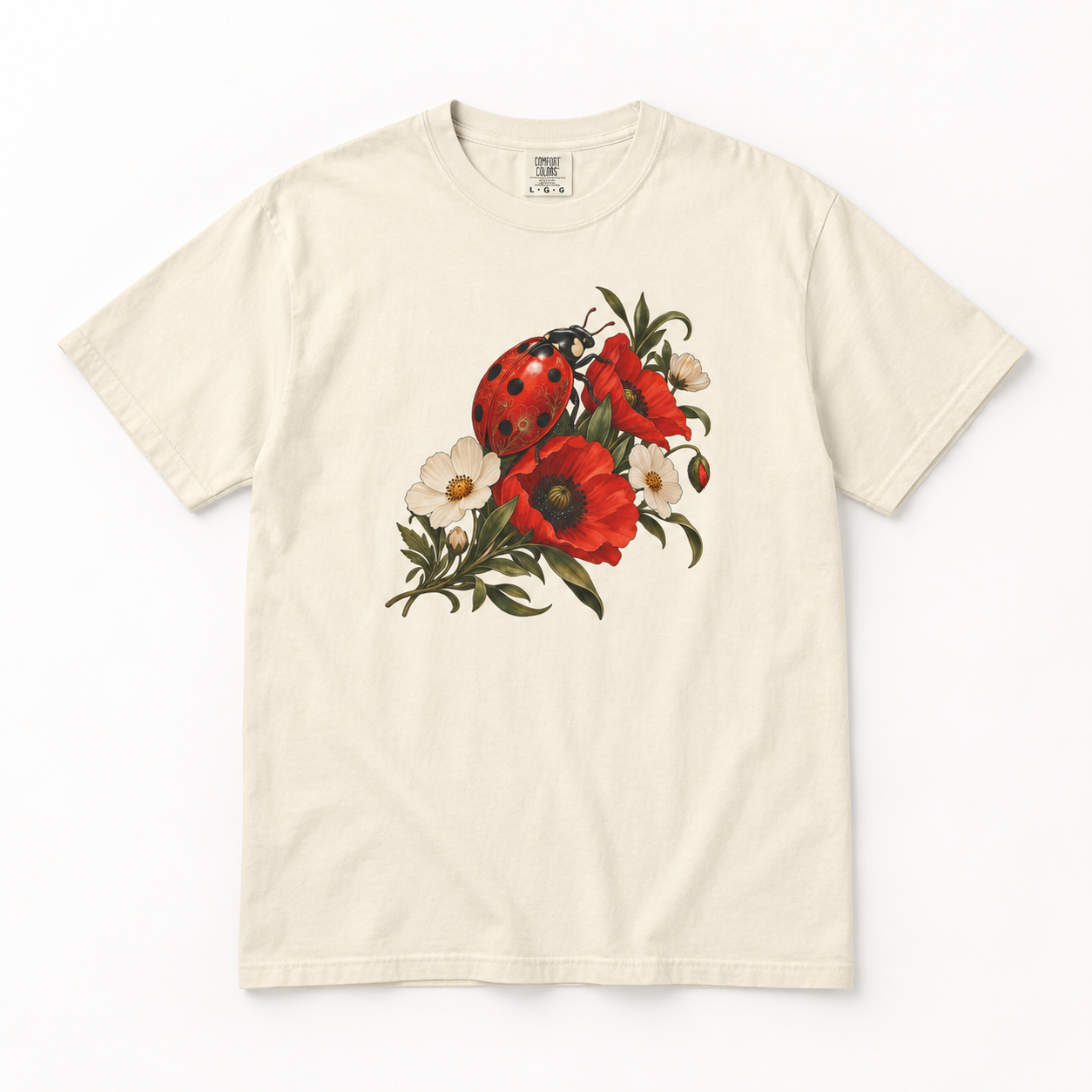 Ladybug & Poppy T-Shirt — Garment-Dyed Cotton