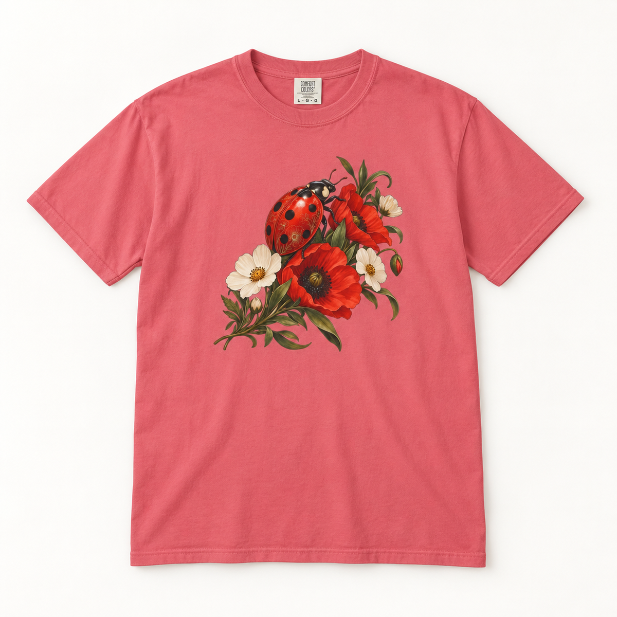 Ladybug & Poppy T-Shirt — Garment-Dyed Cotton