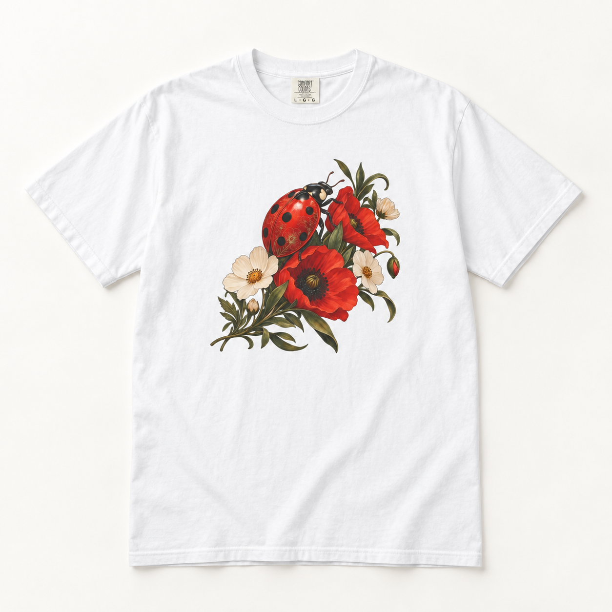 Ladybug & Poppy T-Shirt — Garment-Dyed Cotton