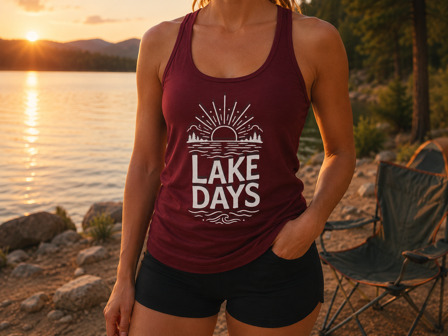 Lake Days — Women's Racerback Tank