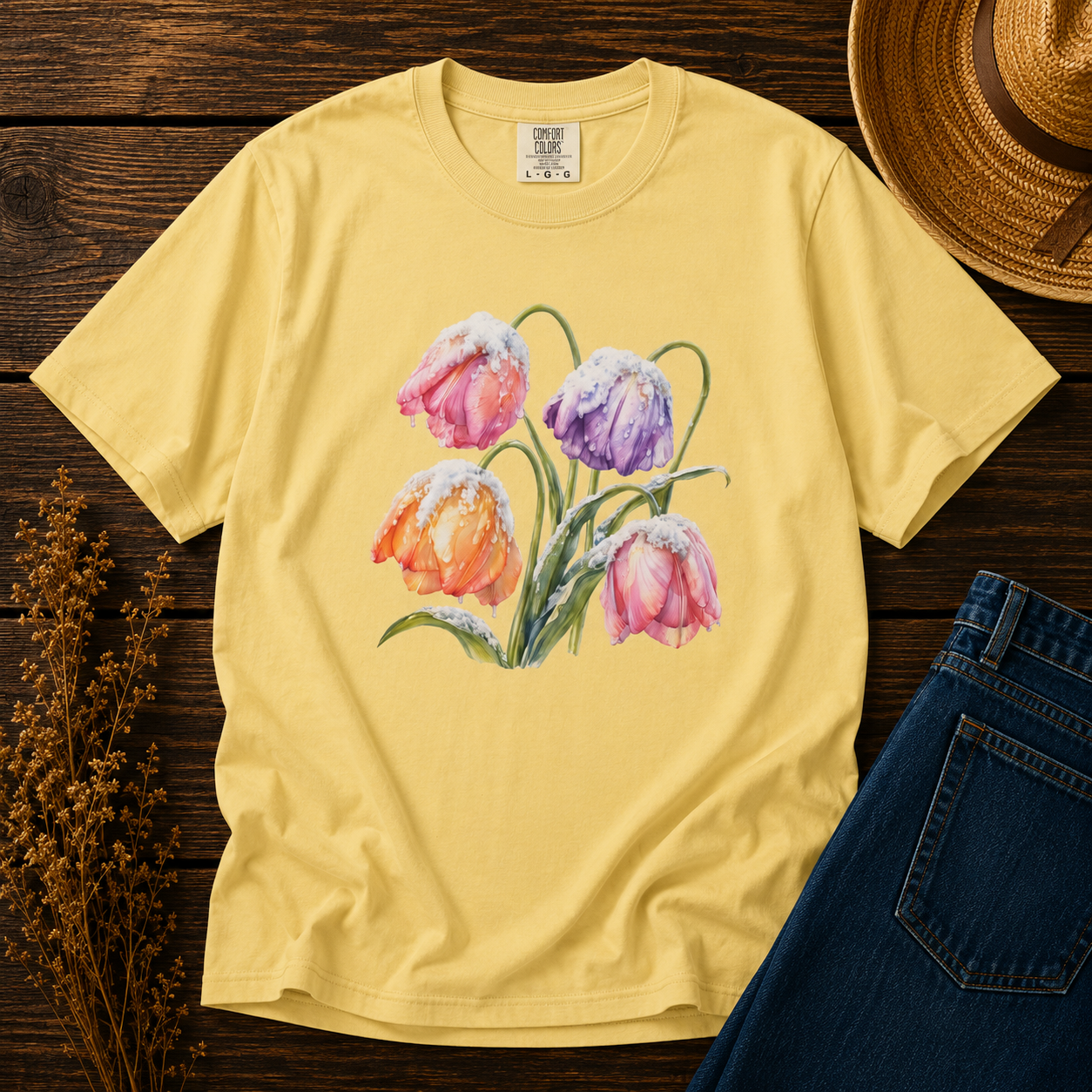 Late Snow on Tulips Tee