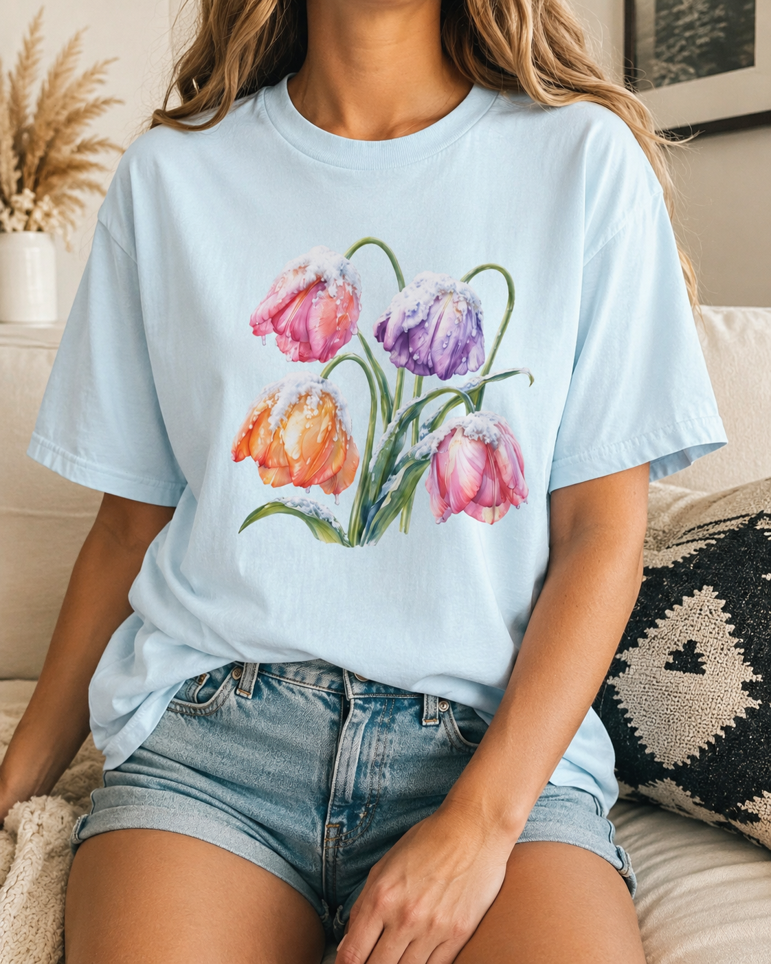 Late Snow on Tulips Tee