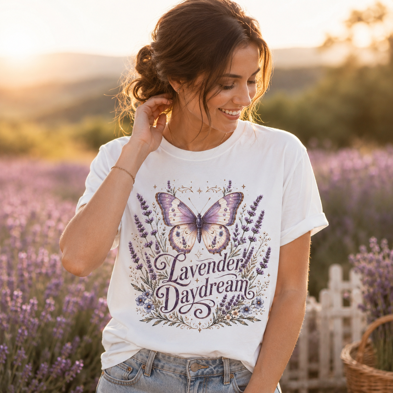 Lavender Daydream - Butterfly & Lavender Botanical Tee