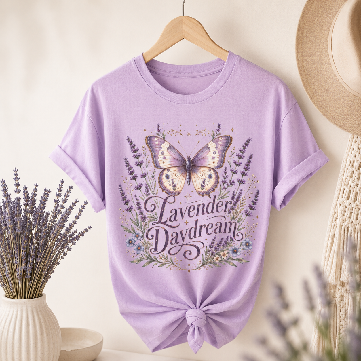 Lavender Daydream - Butterfly & Lavender Botanical Tee