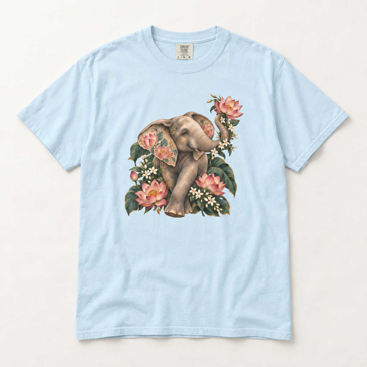 Lotus Elephant T-Shirt — Garment-Dyed Cotton