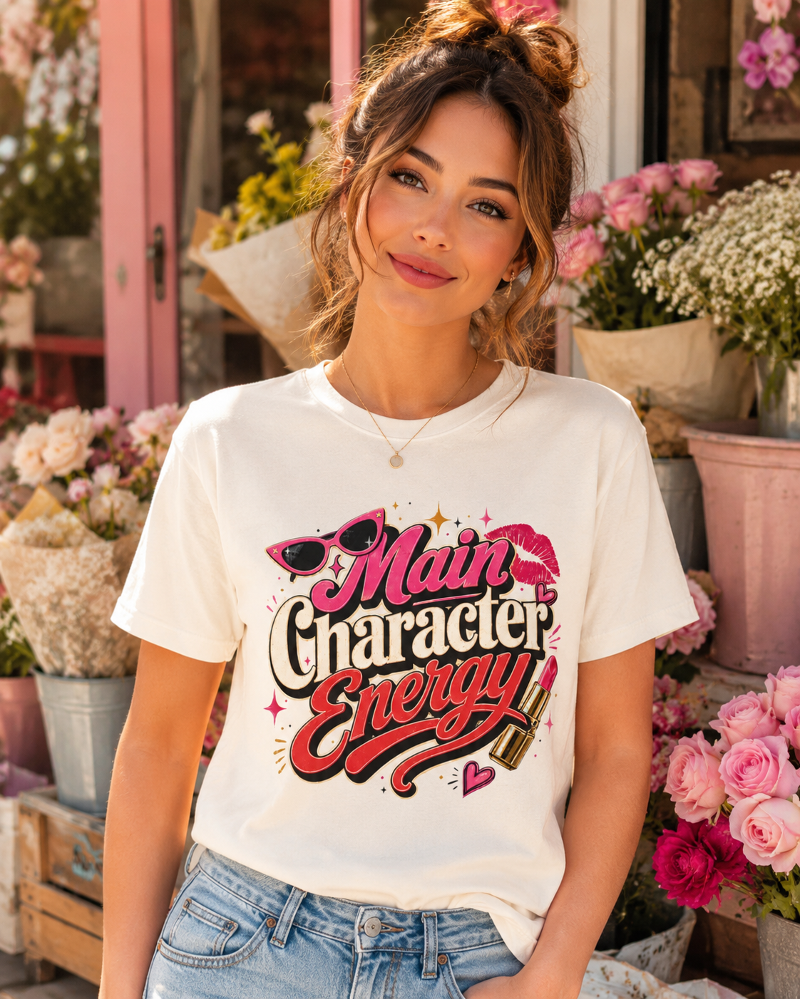Main Character Energy - Retro Glam Tee