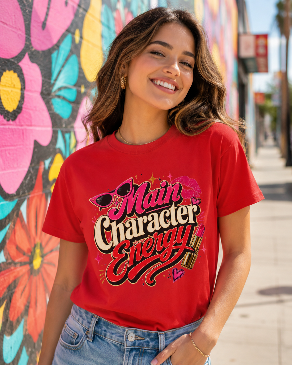 Main Character Energy - Retro Glam Tee