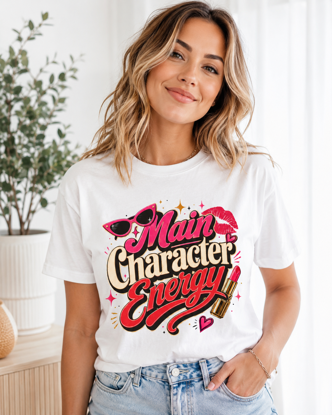 Main Character Energy - Retro Glam Tee