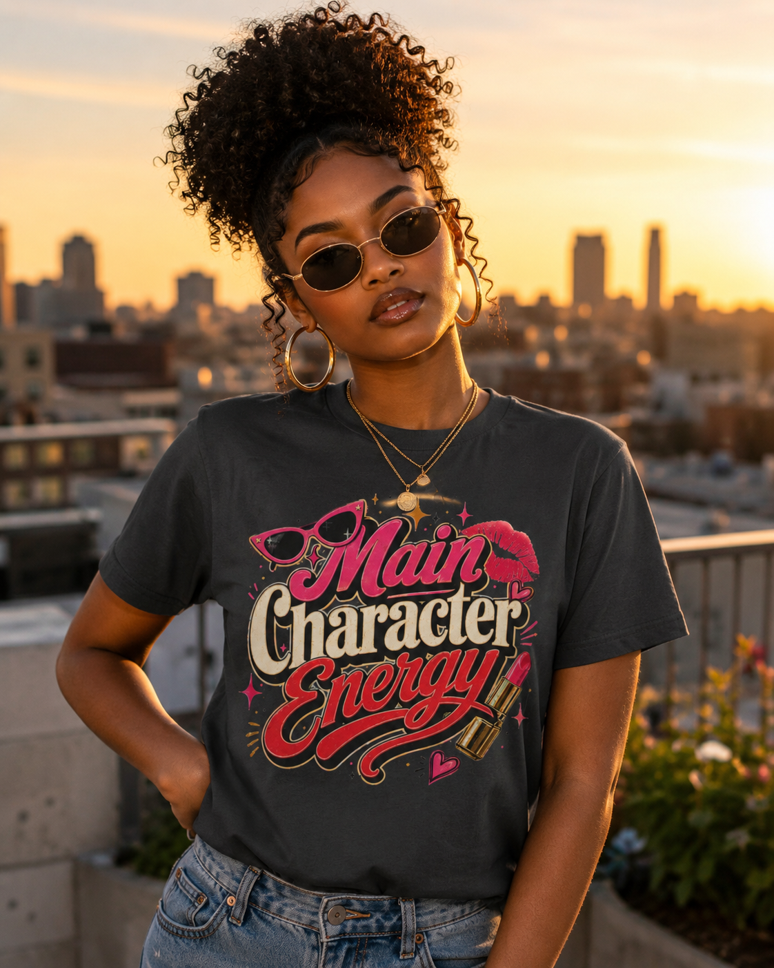 Main Character Energy - Retro Glam Tee