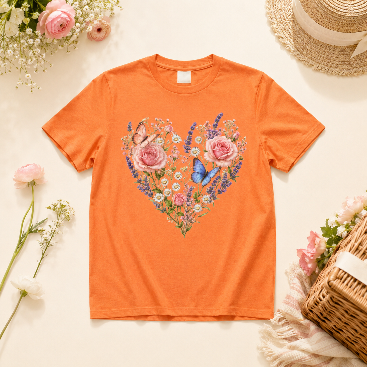 Wildflower Heart - Floral & Butterfly Botanical Tee