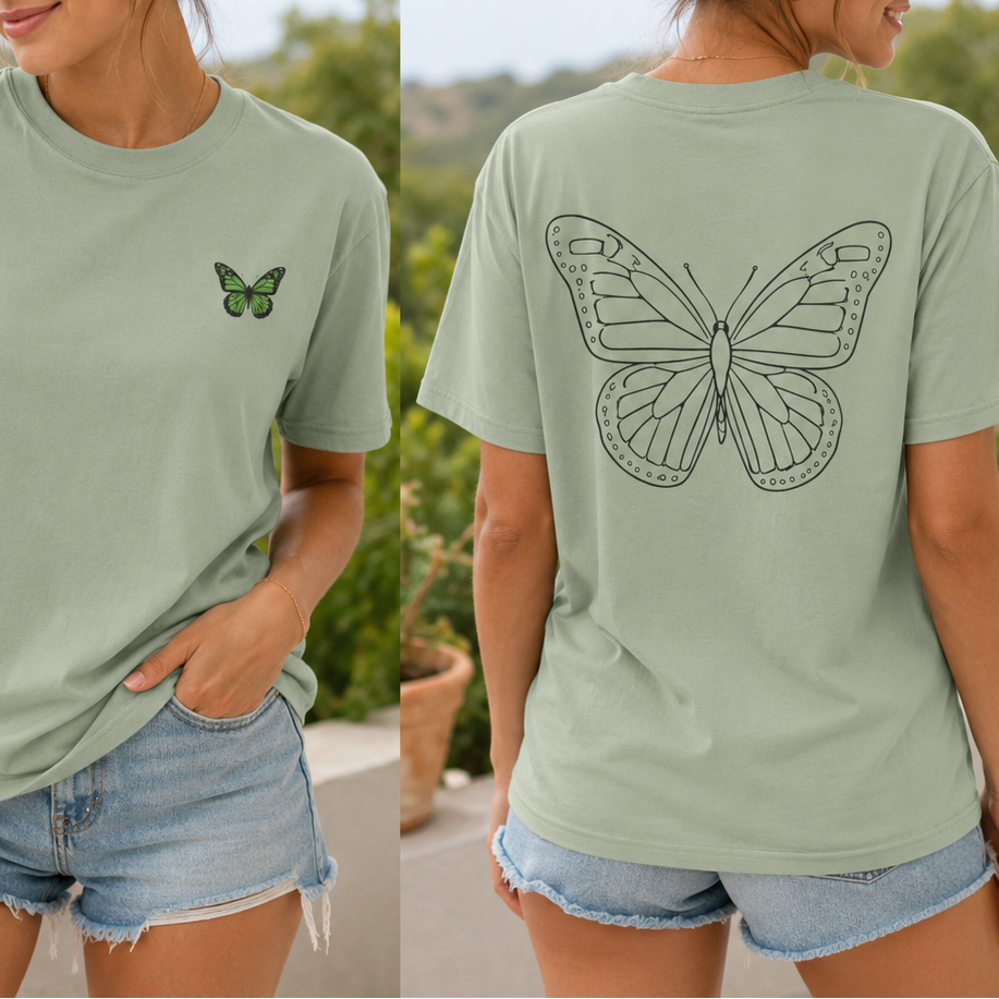 Monarch Butterfly Front & Back – Tee