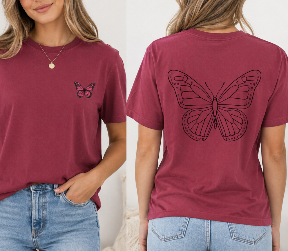 Monarch Butterfly Front & Back – Tee