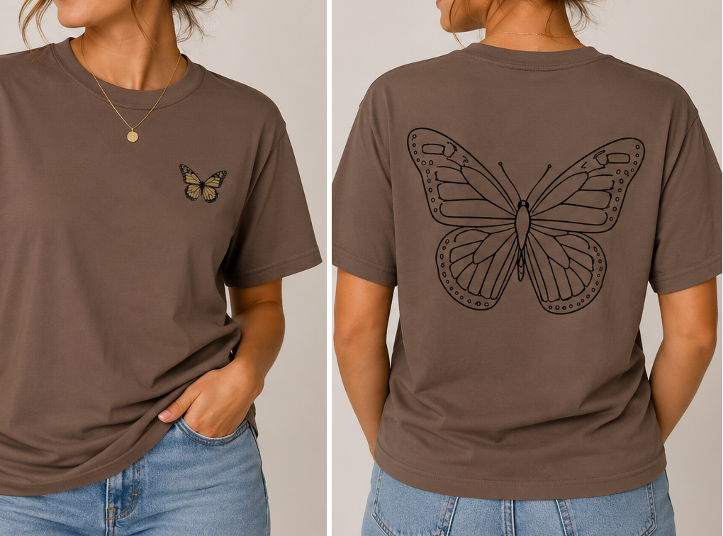 Monarch Butterfly Front & Back – Tee