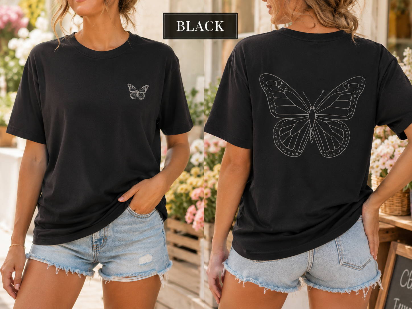 Monarch Butterfly Front & Back – Tee