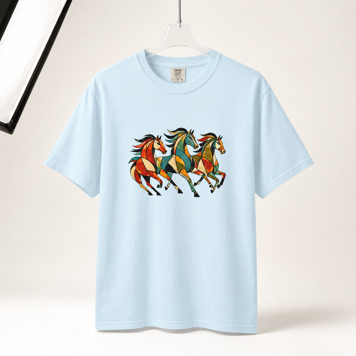 Mosaic Horses T-Shirt — Garment-Dyed Cotton