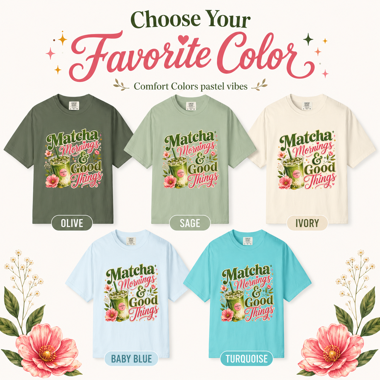 Matcha Mornings & Good Things - Retro Latte Tee