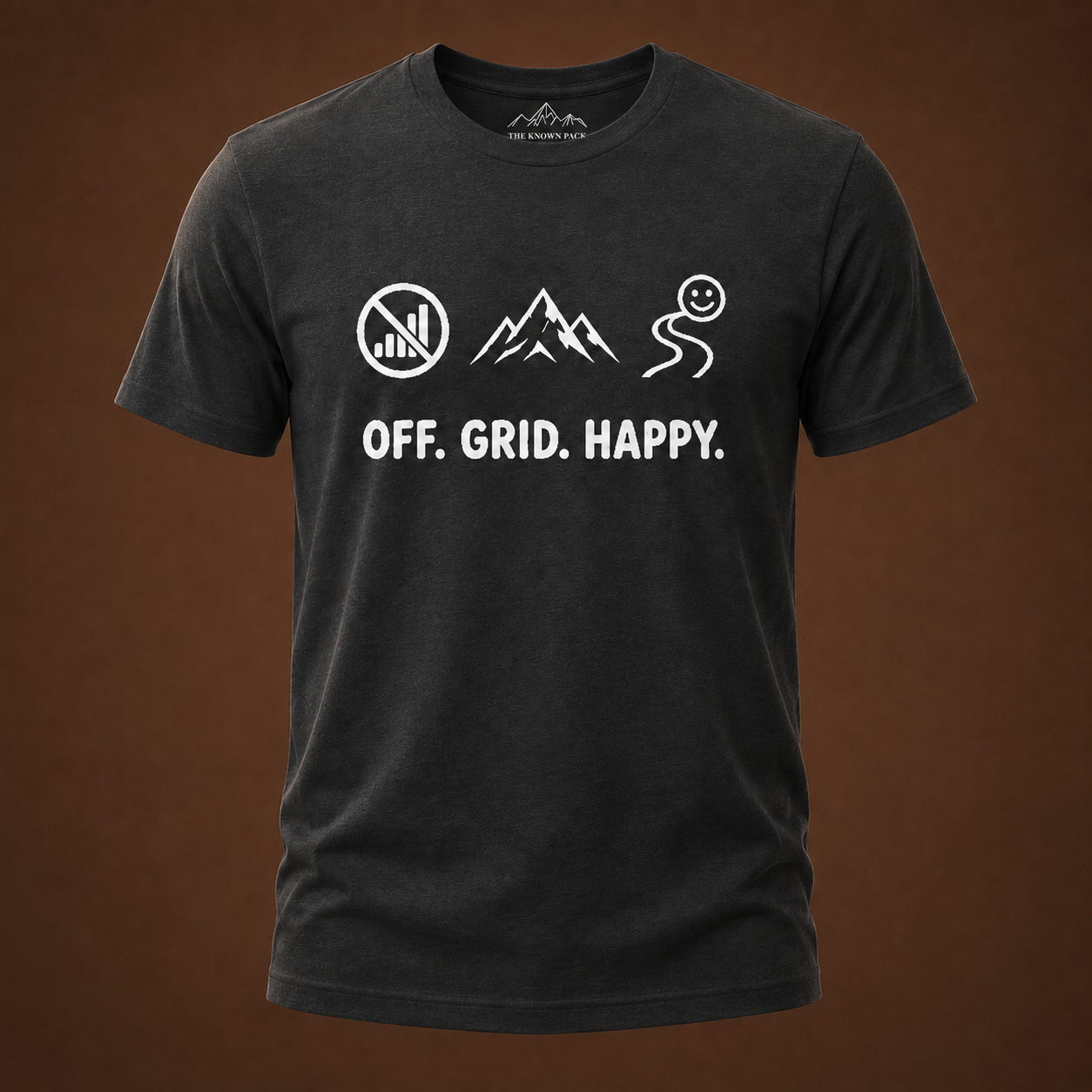 Off Grid Happy Minimalist Outdoors T-Shirt
