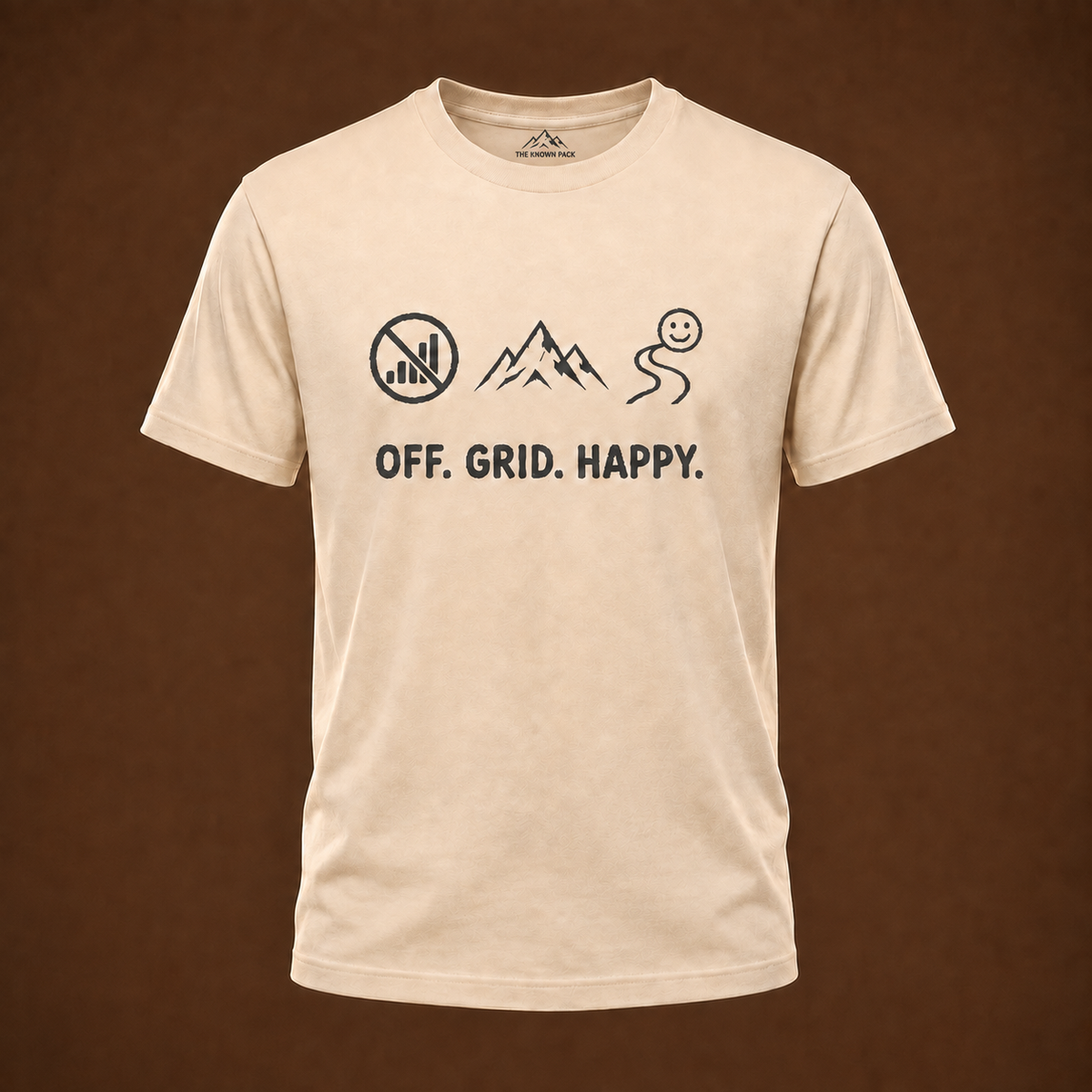 Off Grid Happy Minimalist Outdoors T-Shirt