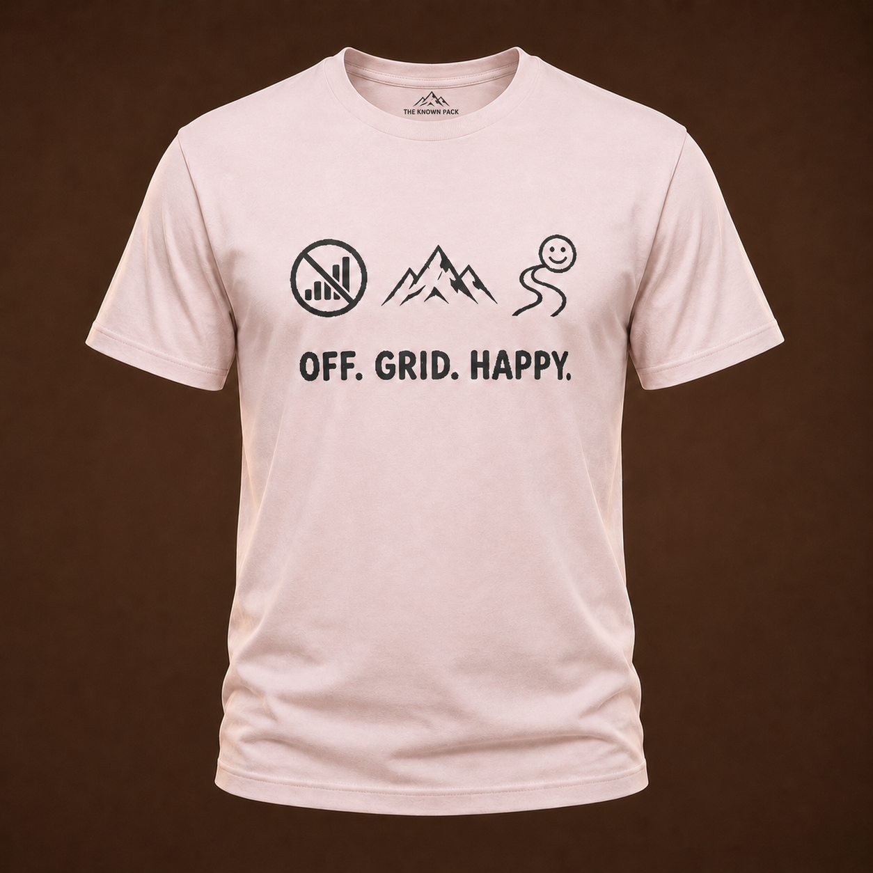 Off Grid Happy Minimalist Outdoors T-Shirt