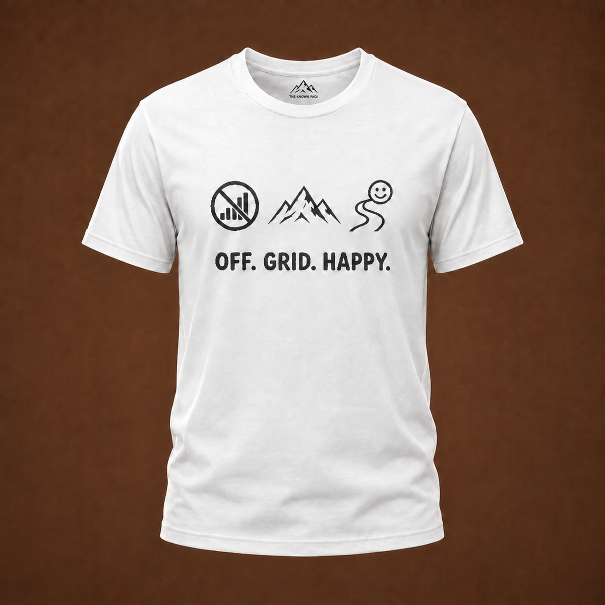 Off Grid Happy Minimalist Outdoors T-Shirt