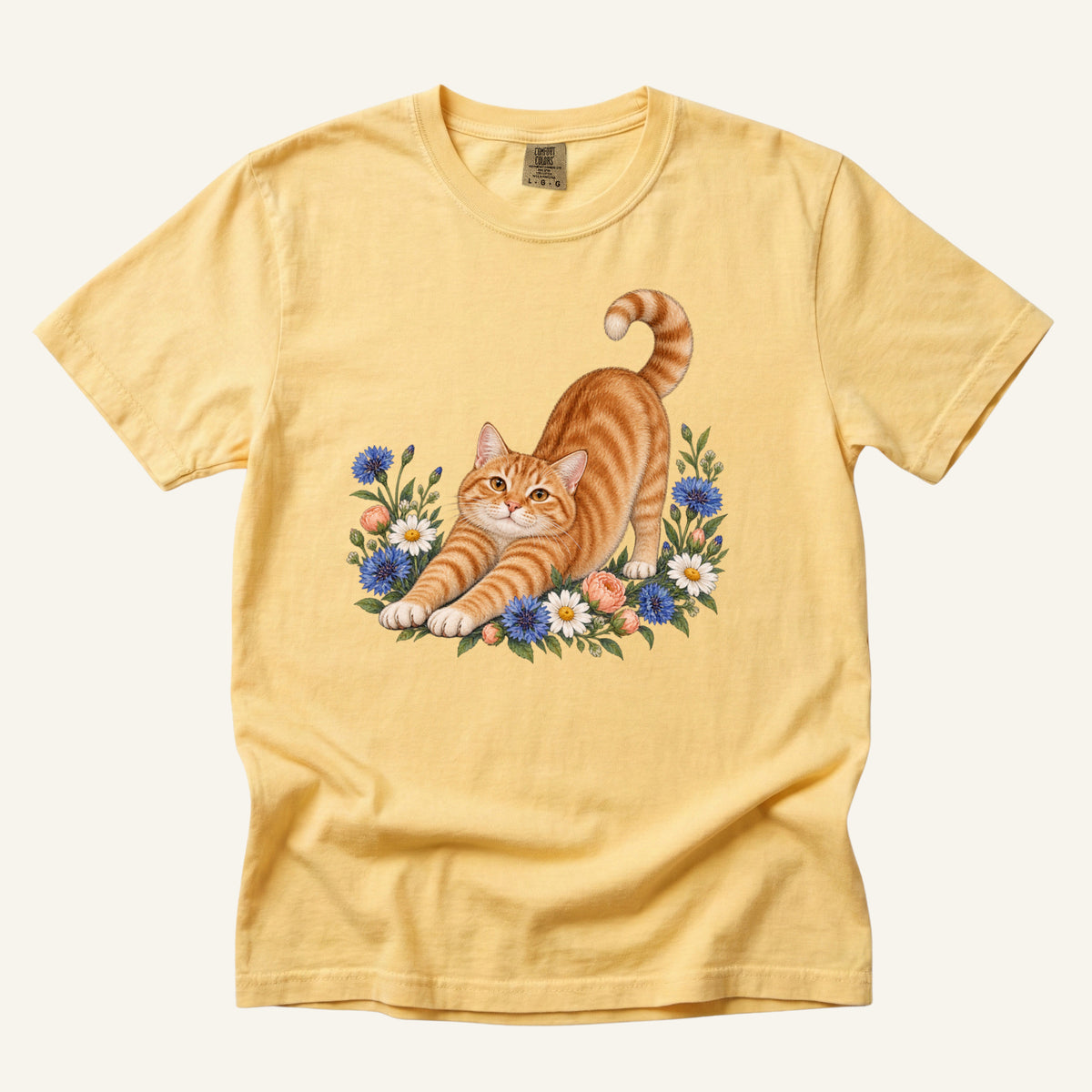 Orange Tabby Cat T-Shirt — Cornflowers & Daisies
