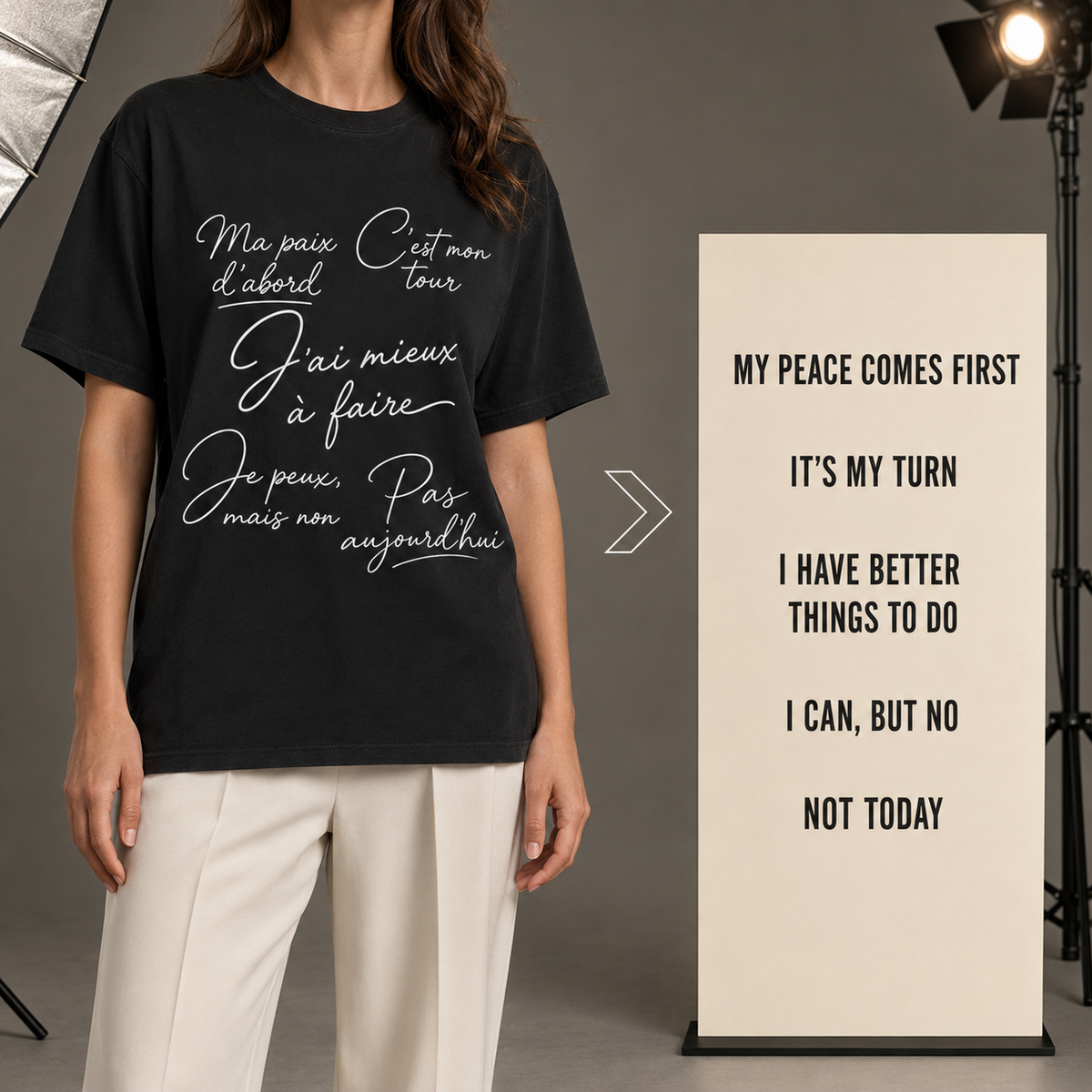 Pas Aujourd'hui French Quote T-Shirt — Garment-Dyed Cotton