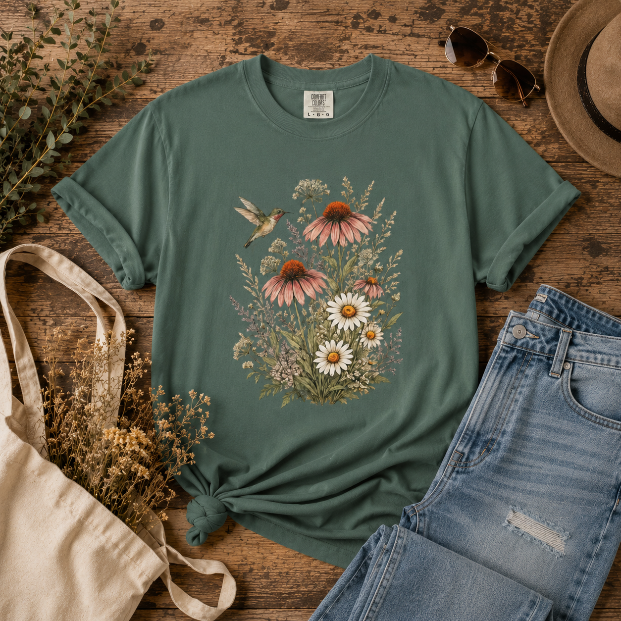 Hummingbird & Wildflowers Tee