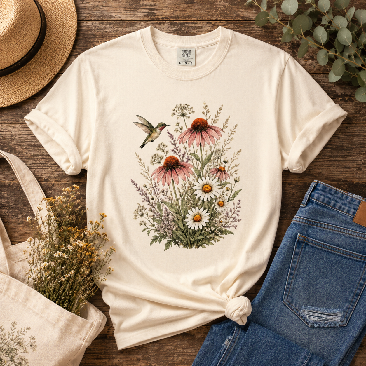 Hummingbird & Wildflowers Tee