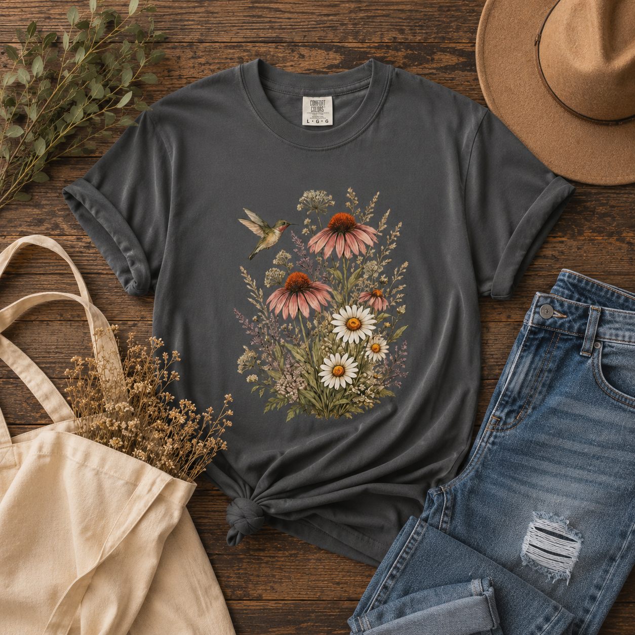 Hummingbird & Wildflowers Tee